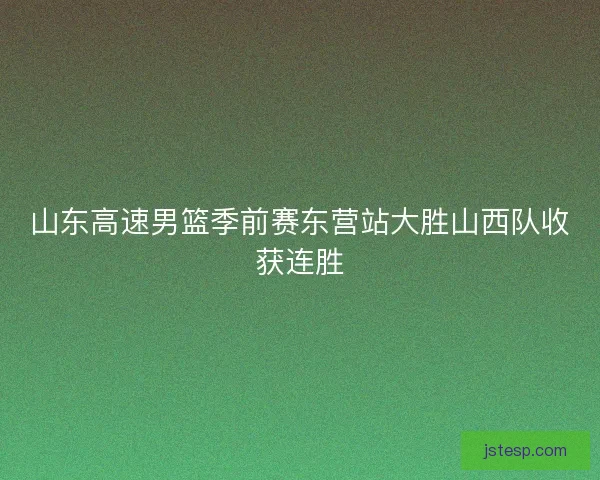 山东高速男篮季前赛东营站大胜山西队收获连胜